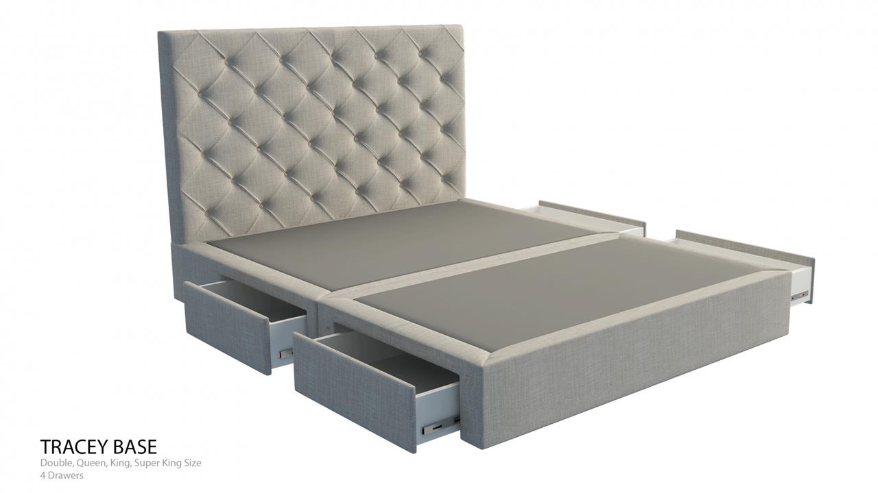 Florida custom upholstered square bed frame with choice of storage base Florida custom upholstered square bed frame with choice of storage base