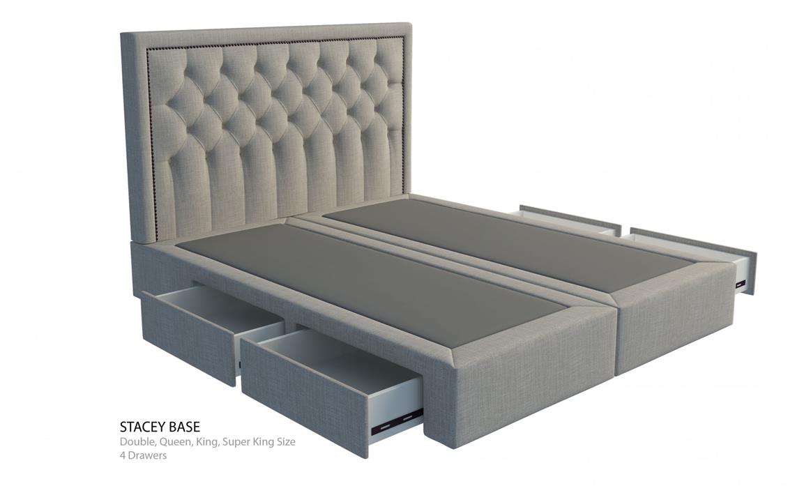 Helios custom upholstered bed frame with choice of storage base Helios custom upholstered bed frame with choice of storage base