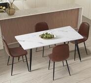 Cadman 4 Seater Rectangle Extendable Dining Table Set Brown