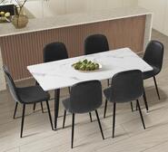 Cadman 6 Seater Rectangle Extendable Dining Table Set Grey